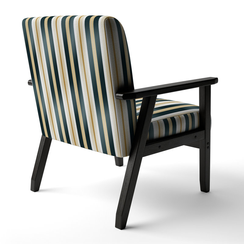 Chaise à accoudoirs rembourrée beige et vert Classic Classic