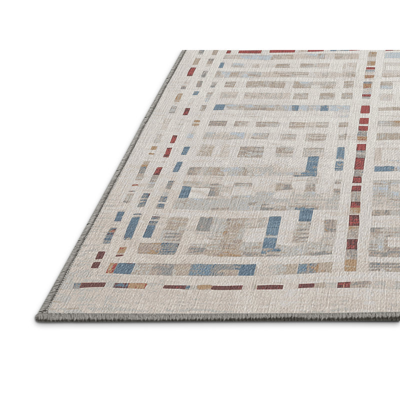 Machine Washable Gray Area Rug, Rectangle 3' x 5'