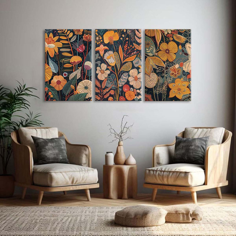 3 Piece Wrapped Canvas Print, 30 cm H x 40 cm W