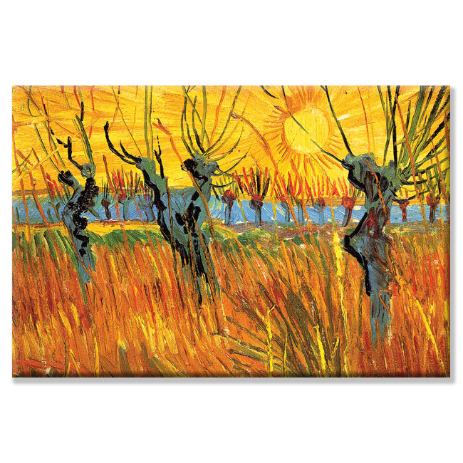«Pollard Willows at Sunset» par Vincent Van Gogh, reproduction d'art sur toile tendue, 20 po x 30 p