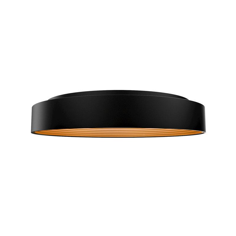 Gaston Dimmable LED Flush Mount With Built In Color Temperature Switch from 2700K/3000K/3500K/4000K, Black/Gold, 26"