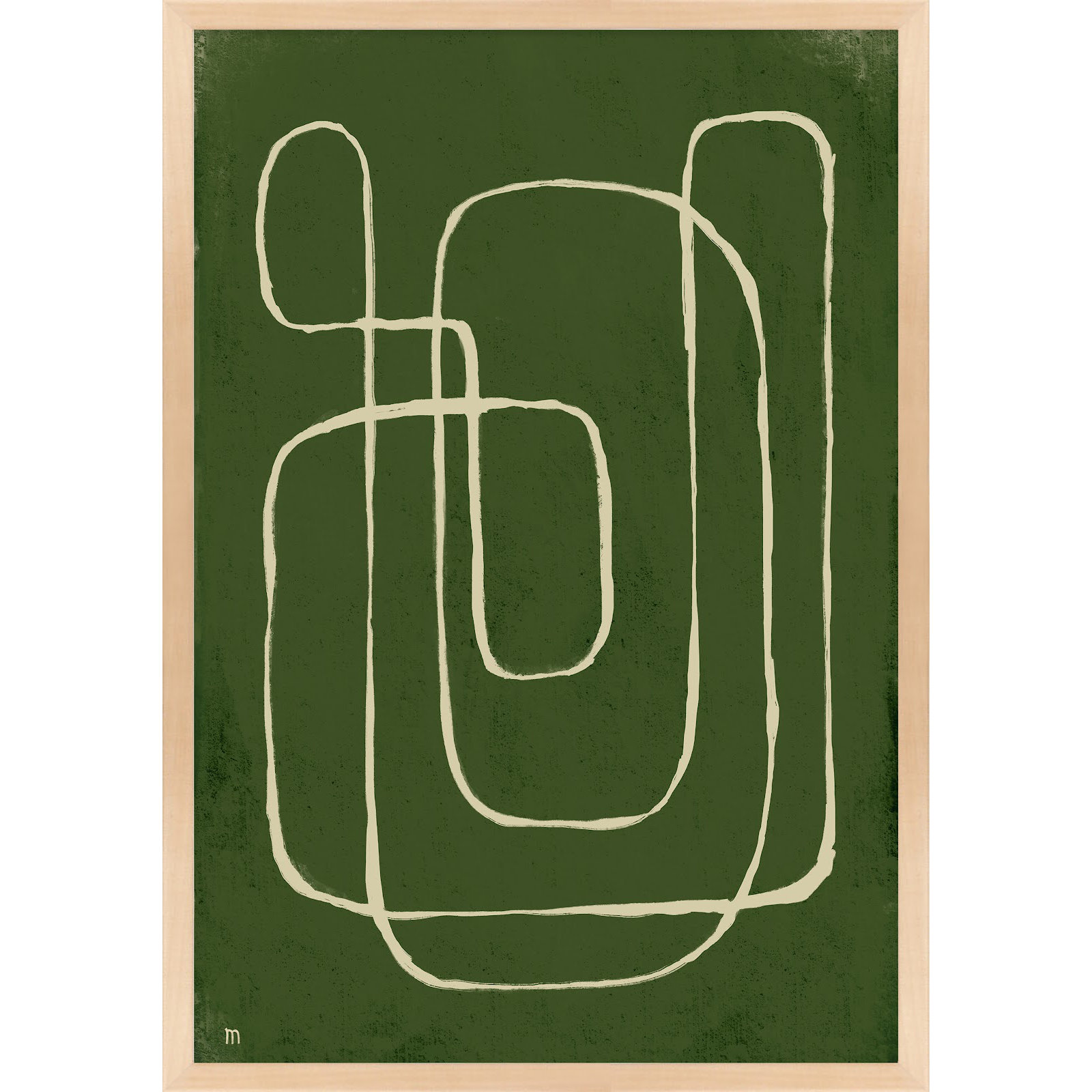 Line Works 2 by StudioM, 20" H x 14" W x 1.25" D, Maple Framed Paper