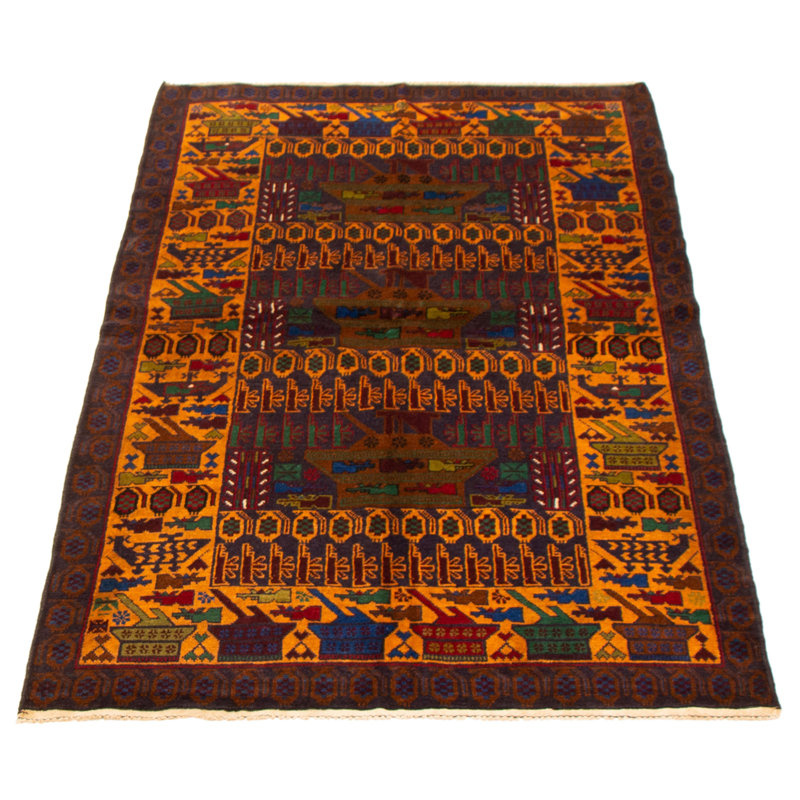 Tapis bleu marine foncé Rare War 3 pi 11 po x 6 pi 7 po