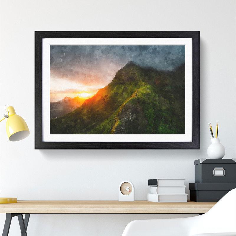 First Light in Hawaii - Framed Print, Black Framed, 36cm H x 48cm W x 2cm D