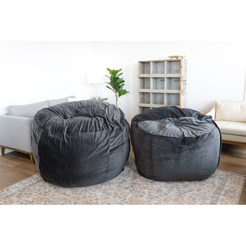 Sac en mousse de luxe moyen Haven, Gris foncé, H 30 po x l 21 po x P 21 po