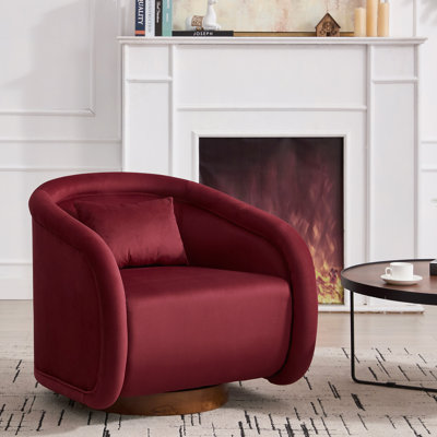 Fauteuil d'appoint pivotant en velours Leda