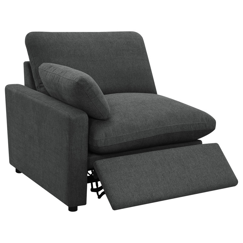 Canapé modulaire Roca gris foncé, Tissu gris foncé