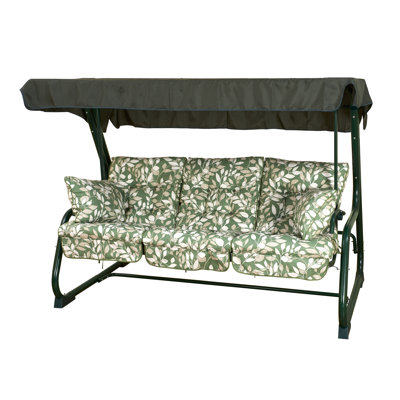 Arias 3 Person Metal Hanging Porch Swing and Cushions