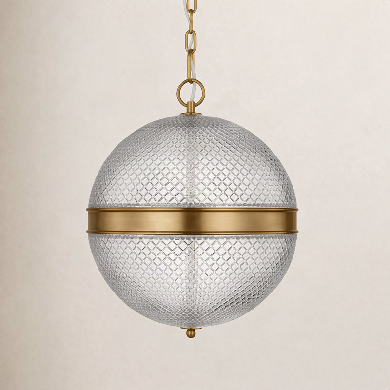 Curryville Round Pendant Light, Burnished Brass