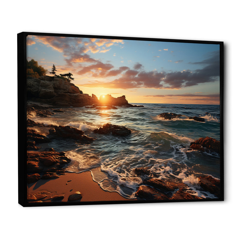 Golden Sands A hypnotisant sur toile, H 12 po x l 20 po, Cadre flottant noir