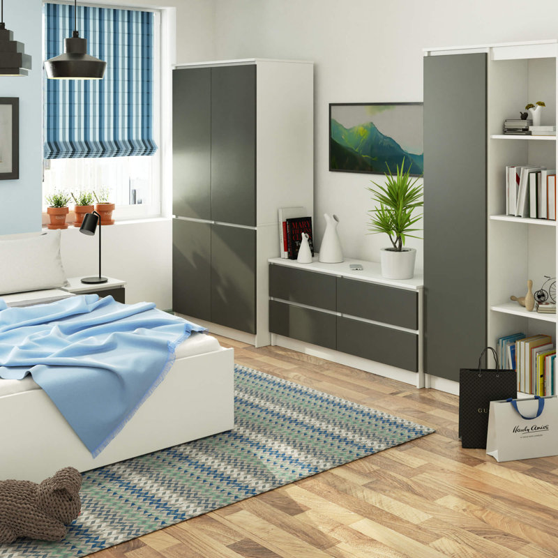 Sollie 4 Door Manufactured Wood Wardrobe