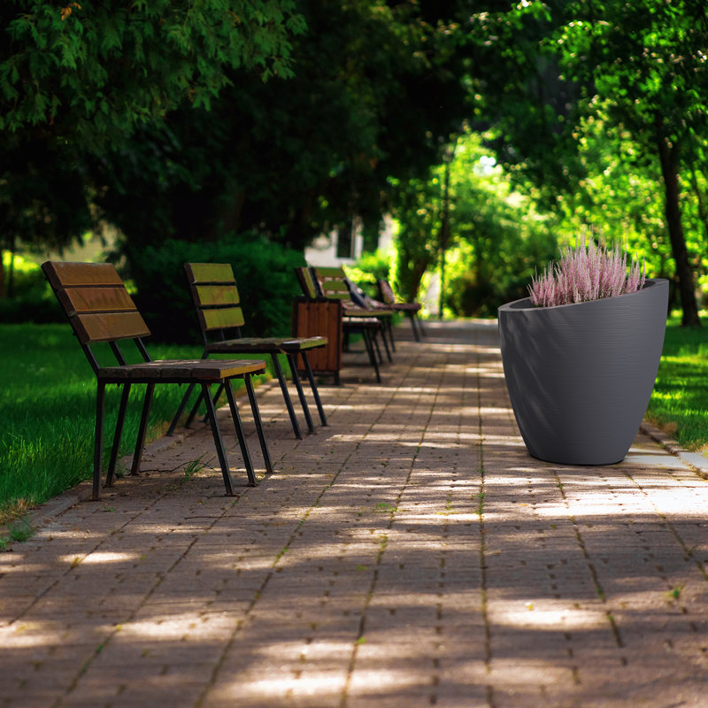Marazzi Double Walled Tapered Pot Planter, Espresso, 34" H x 30" W x 30" D