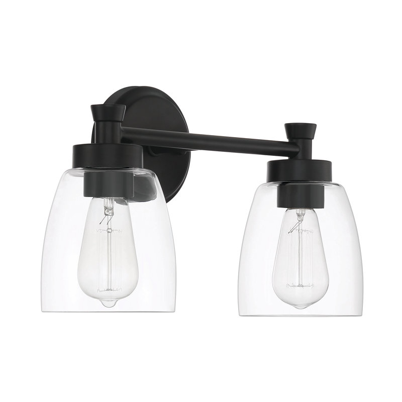 Éclairage pour meuble-lavabo à 2 lumières Amarjit, Noir