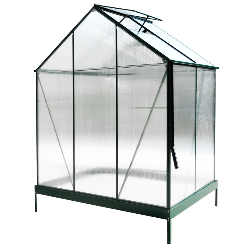 Serre en polycarbonate, H 96,8 po x l 75,2 po x P 51,2 po, Vert clair