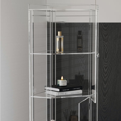 Transparent corner display bookcase