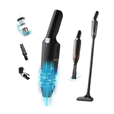 Aspirateur portatif sans fil avec aspirateur 2 vitesses pour planchers, tapis et voitures