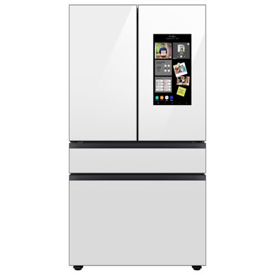 Samsung Bespoke 4-Door French Door Refrigerator (23 cu. ft.)  with Top Left and Family Hub Panel - Middle and Bottom Panels