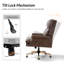 Eulalia Transitional High-Back Genuine Leather Executive Office Chair with Nailhead Trim and Tilting Function-1167378531