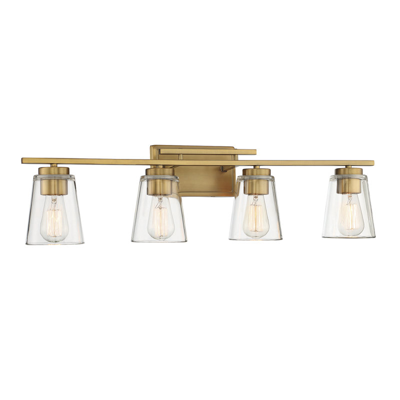 Averi 4-Light Dimmable Vanity light in Warm Brass, Warm Brass