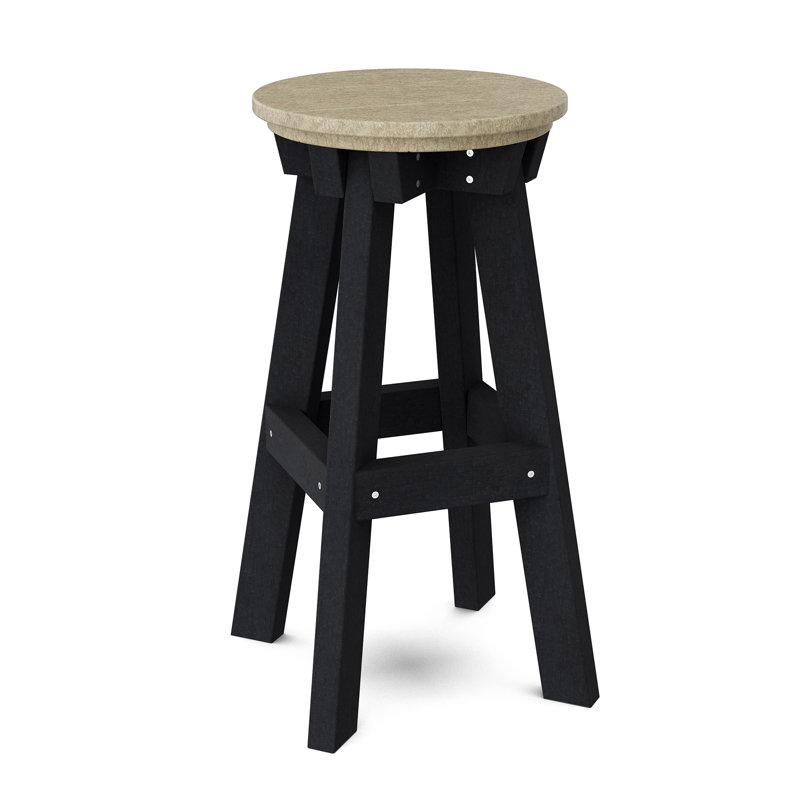 Tabouret Heritage, Bois patiné / noir