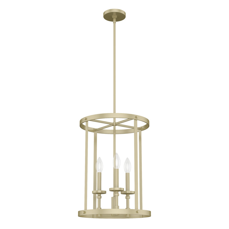 Briargrove Modern Brass 3-Light Candle Chandelier - 20" Height
