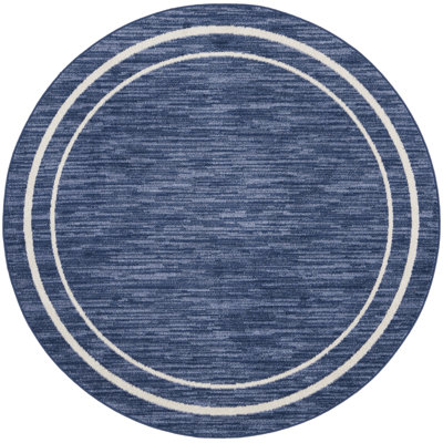 Solid Bordered Area Rug