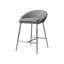 2 tabourets de bar contemporains, hauteur comptoir avec tissu moelleux gris et pieds en métal pour 2 tabourets de cuisine, revêtement