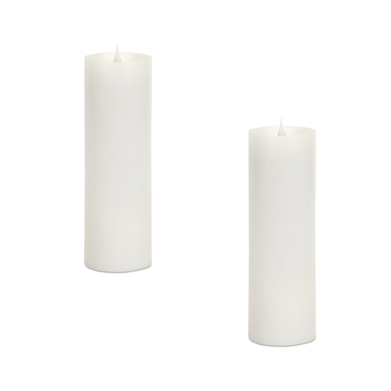 Ensemble de deux chandelles blanches sans flamme