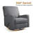 Upholstered Manual Swivel Rocker Recliner Chair-1246545170