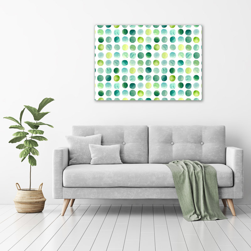 Green Dots - Wrapped Canvas Print