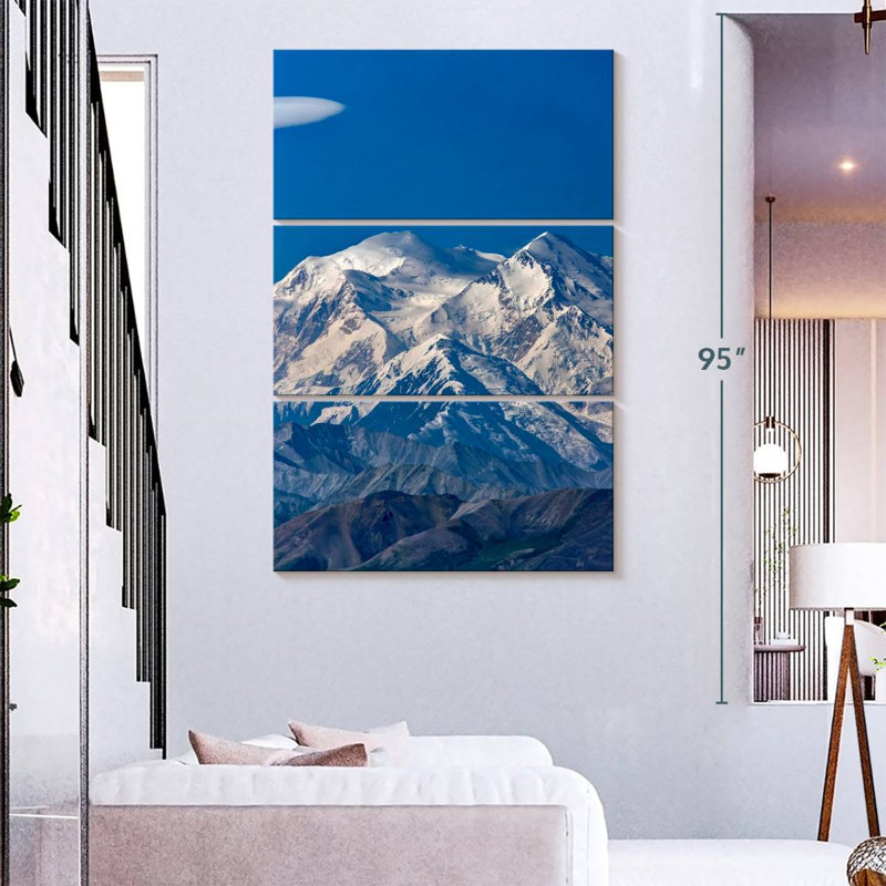 Alvord McKinley Denali Snowy Mountains, H 74 po x l 48 po