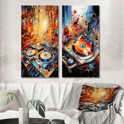 Ensemble de 2 plaques tournantes en vinyle multicolores Brilliance I
