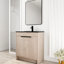 Meuble-lavabo de salle de bain 30 po autoportant avec céramique noire. 2 portes d'armoire à fermeture en douceur. Contreplaqué moderne. Évier de comptoir réglable en céramique.-973188766-973188767