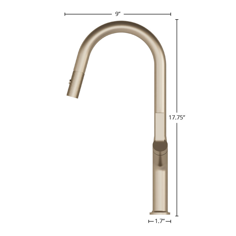 DAX Single Handle Pull Out Kitchen Faucet, , Gold