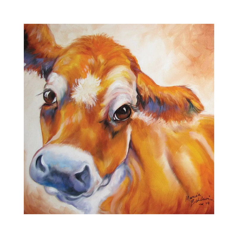 My Jersey Cow Commission 1 Piece Wrapped Canvas Painting, 66.04 cm H x 66.04 cm W x 1.91 cm D