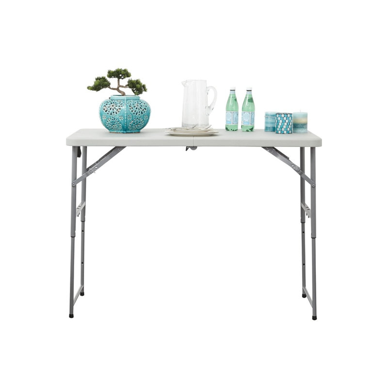 Office Star Resin Multipurpose Rectangle Table, 4-Feet Long, Height Adjustable, Centre Folding Table