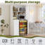 Mini armoire frigorifique avec rangement, armoire bar avec mini espace réfrigérateur et prise de courant, armoire micro-ondes avec rangement, station de breuvage pour la cuisine, la salle à manger, le salon, blanc