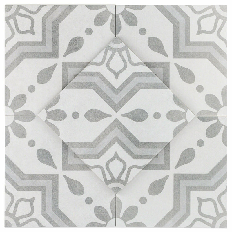 Cascais 9X9 Matte Encaustic Cement Look Porcelain Tile