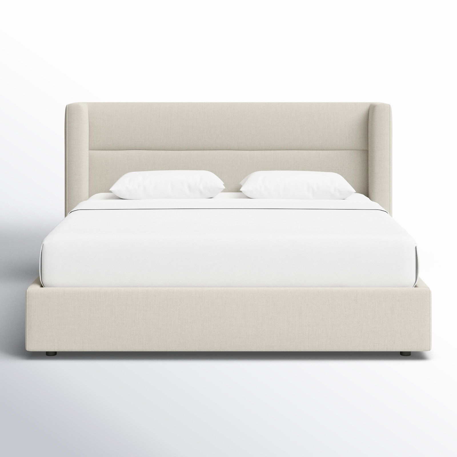 Jayla Platform Bed, King, Effie Linen Performance Linen