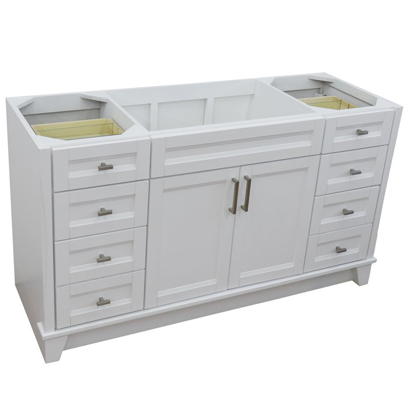 Base de meuble-lavabo simple 60 po seulement, Blanc