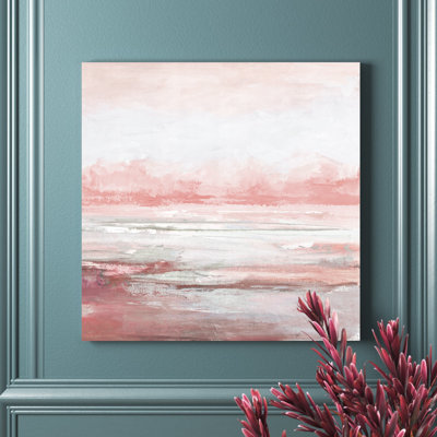 Abstract Blush Scape - Wrapped Canvas Painting