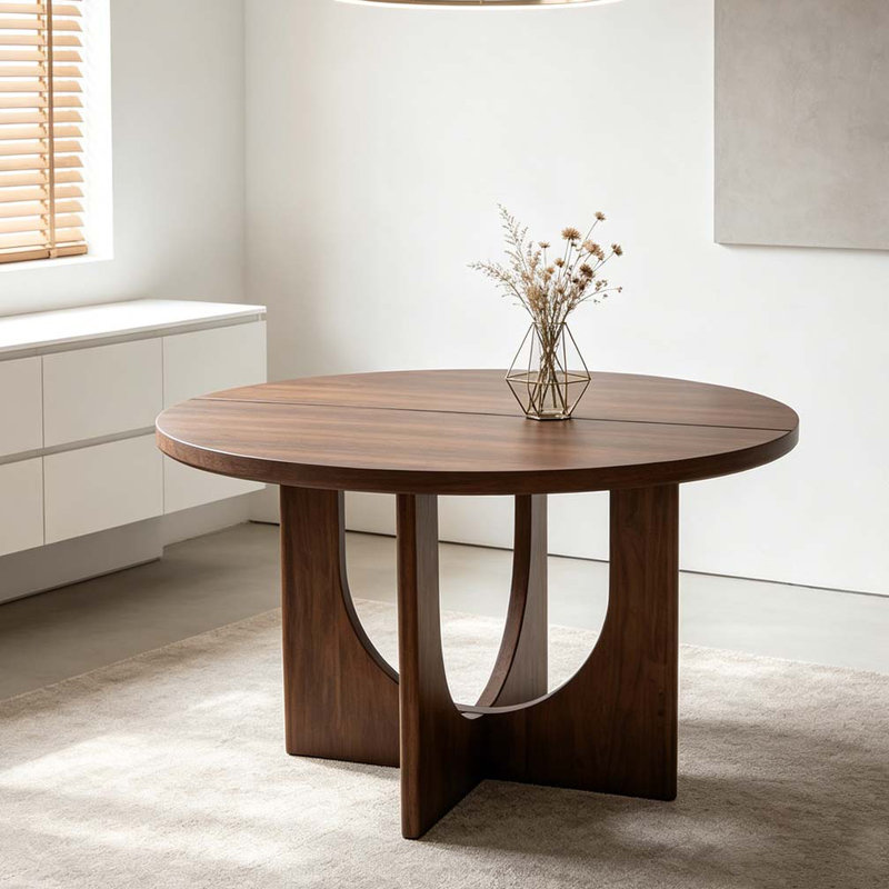 48" Round Dining Table, Walnut