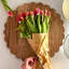 Scalloped Round Cutting Board Charger - Natural