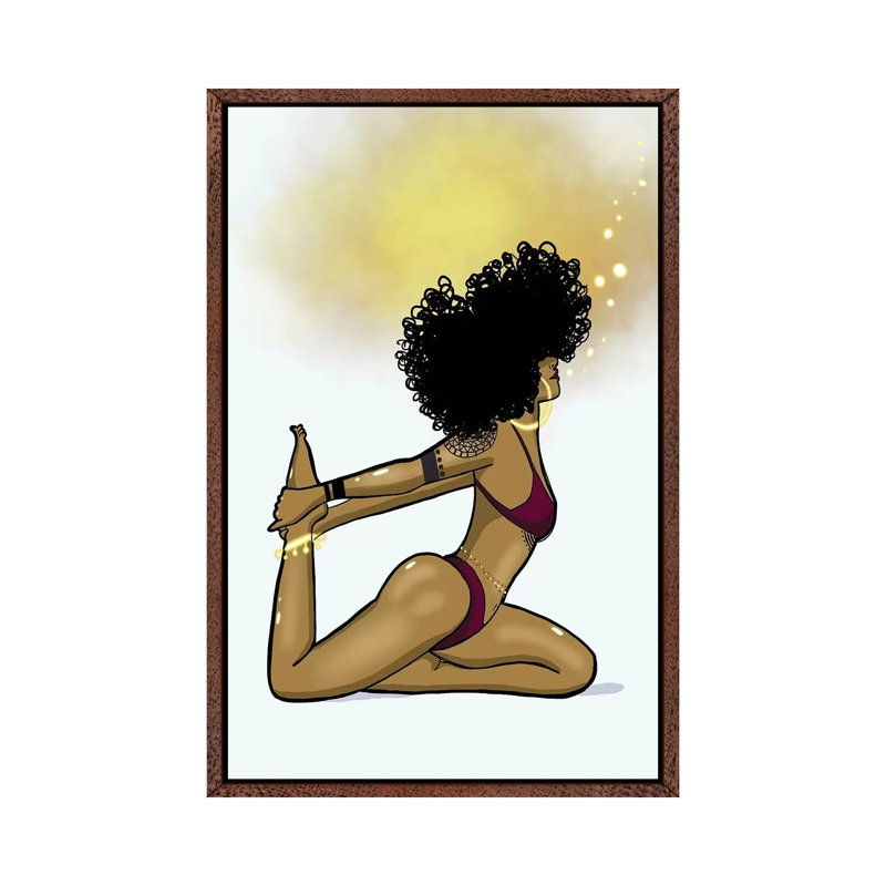 Yoga Magic - Print on Canvas, 66.04 cm H x 45.72 cm W, Classic Brown Wood Framed