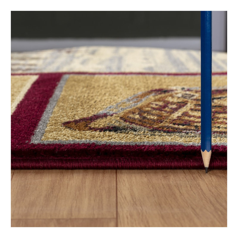 Tapis rouge en polypropylène 2 pi 7 po x 7 pi 3 po Nature's Nest Lodge, Tapis de couloir 2 pi 7 po x 7 pi 3 po