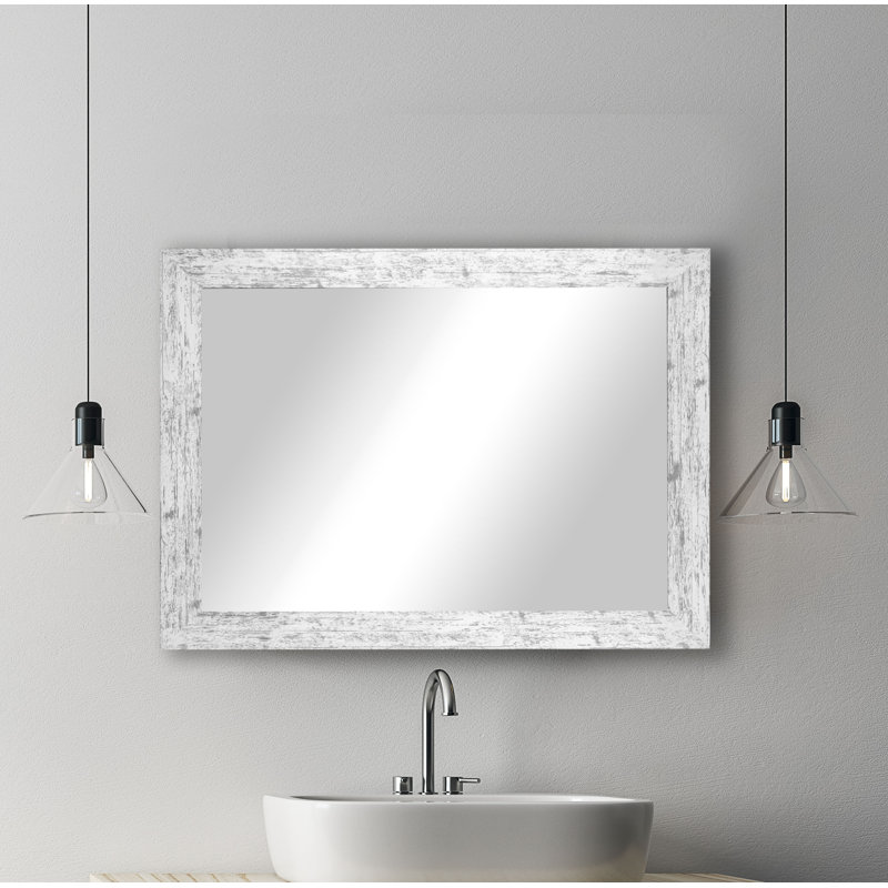 Miroir de salle de bain patiné, 33 po x 32 po
