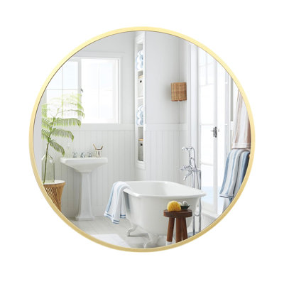 Metal Round Floor Mirror