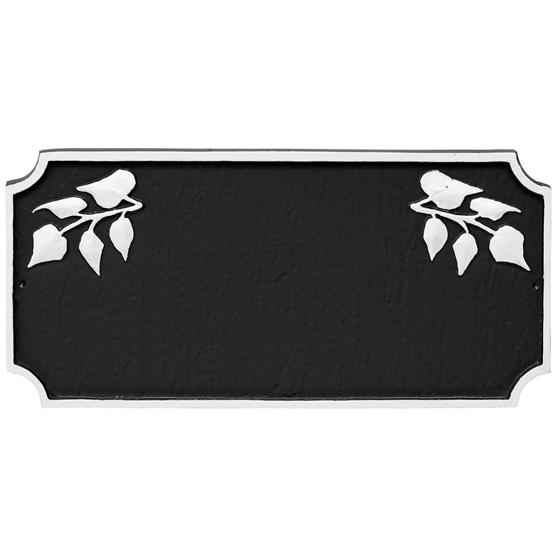 Plaque d’adresse murale sur 2 lignes camden ivy, Noir / Blanc, Oui