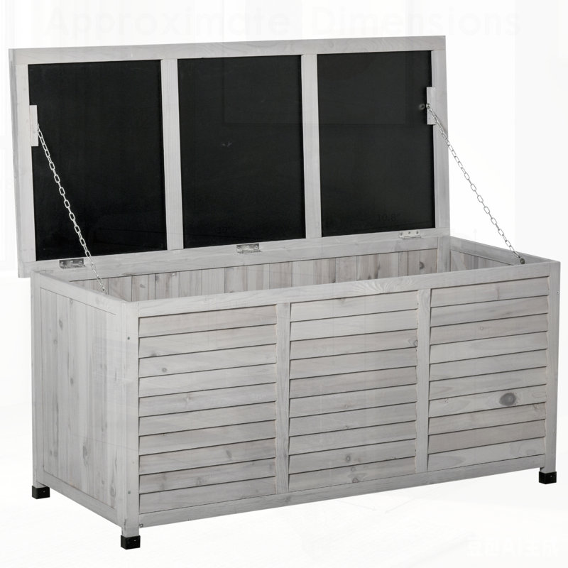Boîte de rangement en bois Outsunny, rangement extérieur résistant aux intempéries avec trous d'aération pour une durabilité et une polyvalence accrues