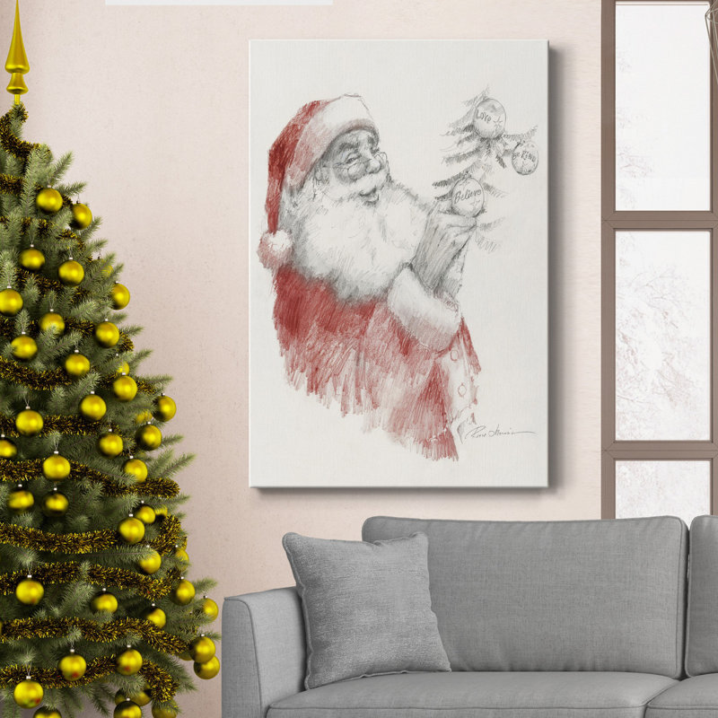 «Santa's Touch», reproduction sur toile tendue, H 48 po x l 32 po x P 1 po